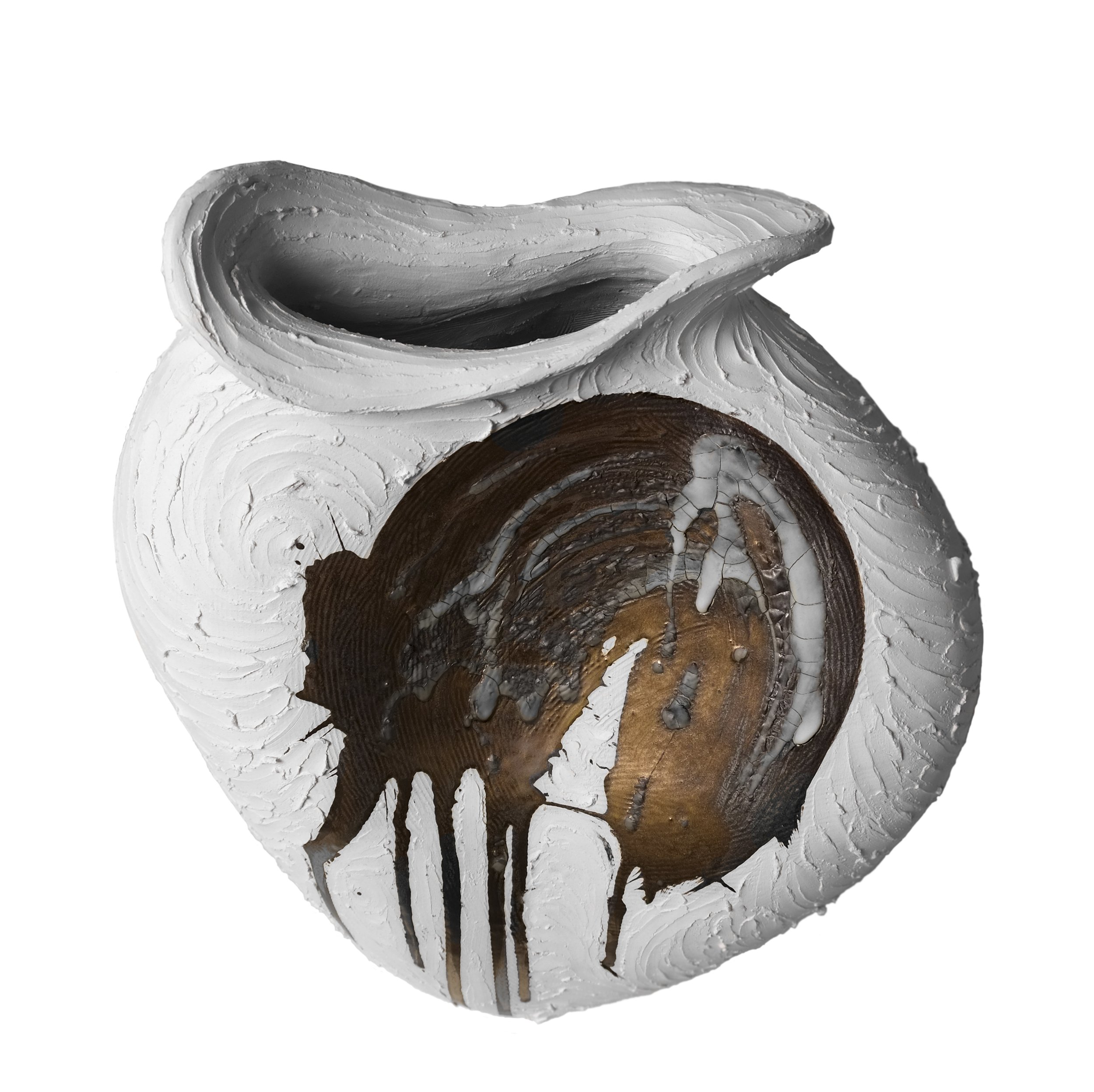 White & Gold Vessel - No 119 — Beverly Morrison